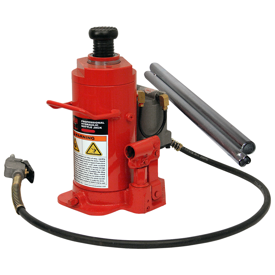 12 Ton Capacity Standard Height Air Operated Hydraulic Bottle Jack - Storage